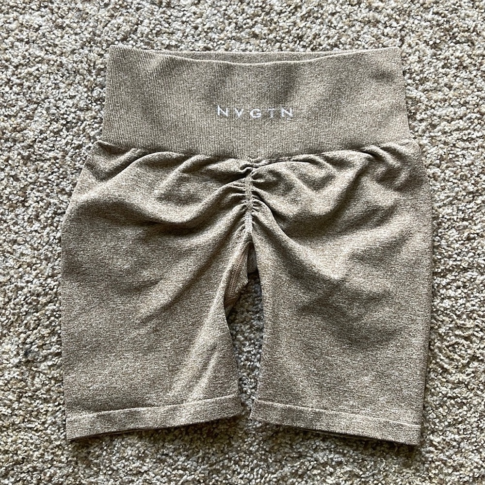 Brown NVGTN scrunch shorts